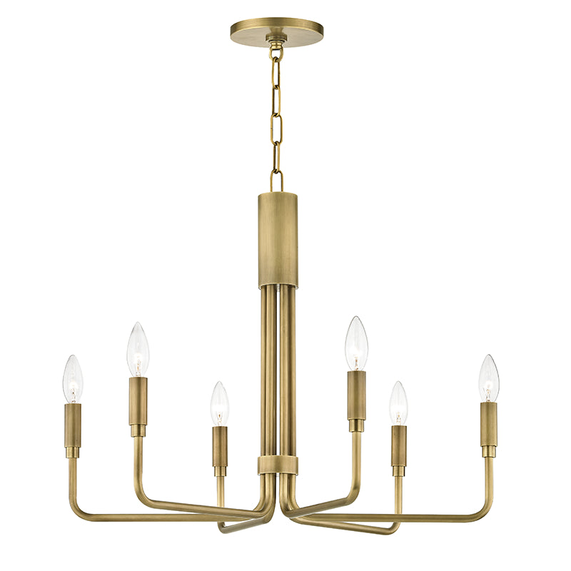 Mitzi - H261806-AGB - Six Light Chandelier - Brigitte - Aged Brass