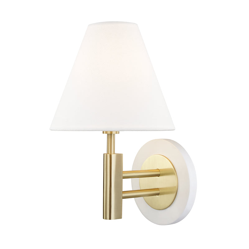 Mitzi - H264101-AGB/WH - One Light Wall Sconce - Robbie - Aged Brass/Soft Off White