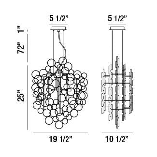 Eurofase - 34030-011 - Seven Light Chandelier - Trento - Champagne Silver