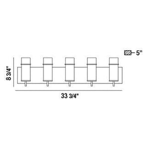 Eurofase - 34136-010 - PISTA-VAN-5LT-CHR-CL - PISTA - Chrome