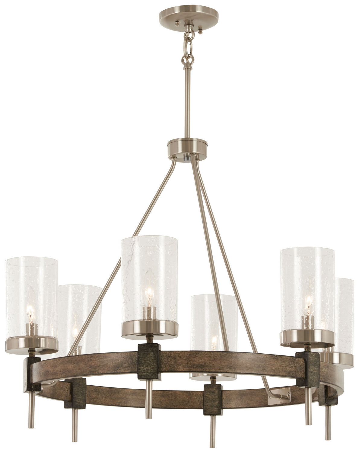 Minka-Lavery - 4636-106 - Six Light Chandelier - Bridlewood - Stone Grey w/Brushed Niickel