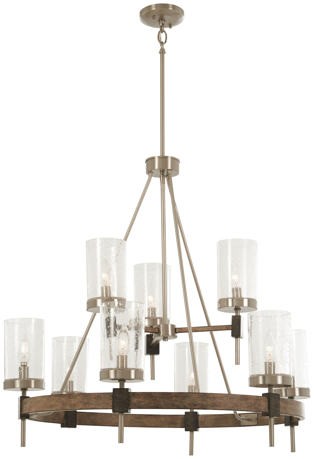 Minka-Lavery - 4639-106 - Nine Light Chandelier - Bridlewood - Stone Grey w/Brushed Nickel