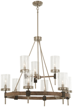 Minka-Lavery - 4639-106 - Nine Light Chandelier - Bridlewood - Stone Grey w/Brushed Nickel
