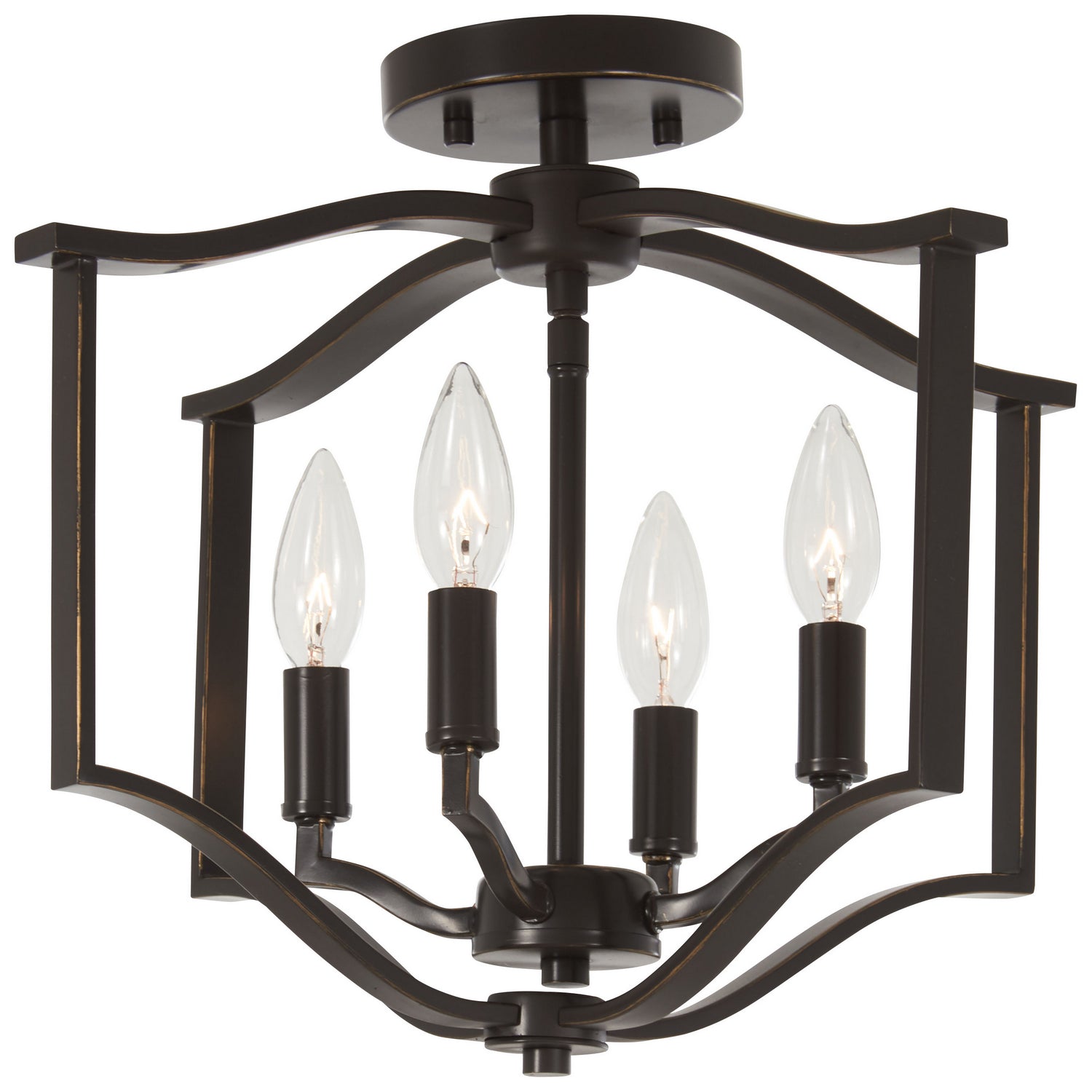 Minka-Lavery - 4656-579 - Four Light Semi Flush Mount - Elyton - Downtown Bronze w/Gold Highlights