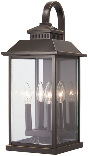 Minka-Lavery - 72592-143C - Four Light Outdoor Wall Mount - Miner's Loft - Oil Rubbed Bronze w/Gold Highlights