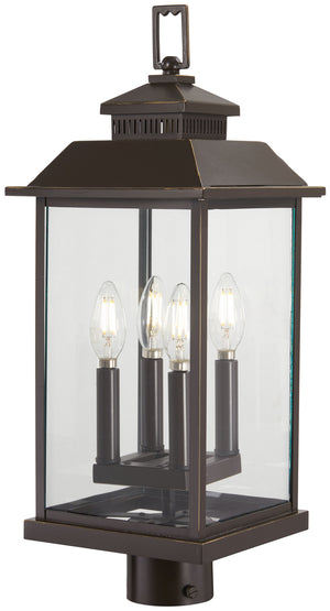 Minka-Lavery - 72596-143C - Four Light Post Mount - Miner's Loft - Oil Rubbed Bronze w/Gold Highlights