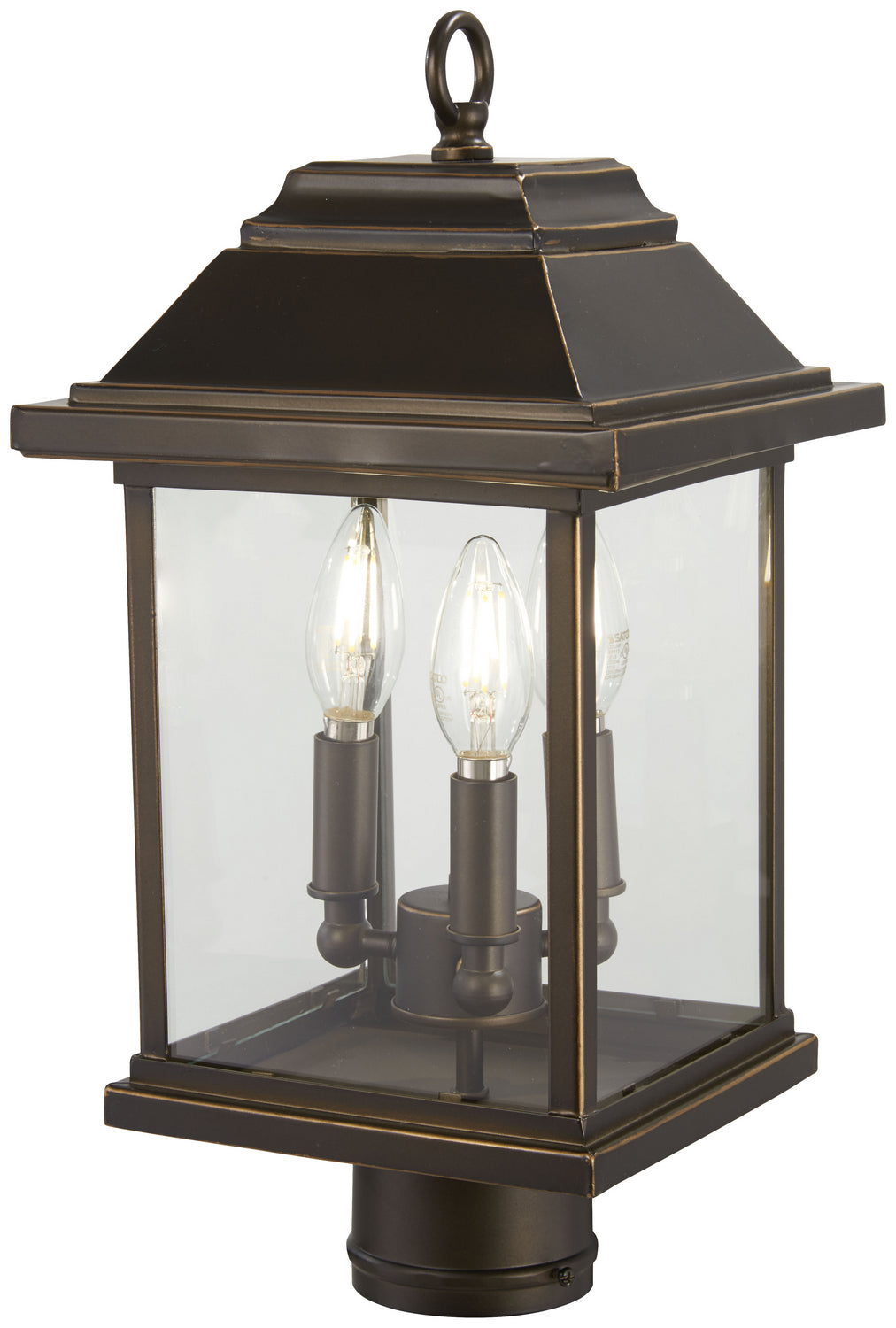 Minka-Lavery - 72636-143C - Three Light Outdoor Post Mount - Mariner's Pointe - Oil Rubbed Bronze w/Gold Highlights