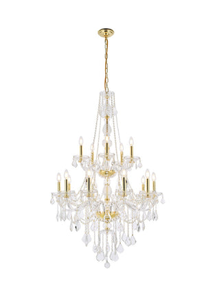 Elegant Lighting - V7815G33G/RC - 15 Light Chandelier - Verona - Gold