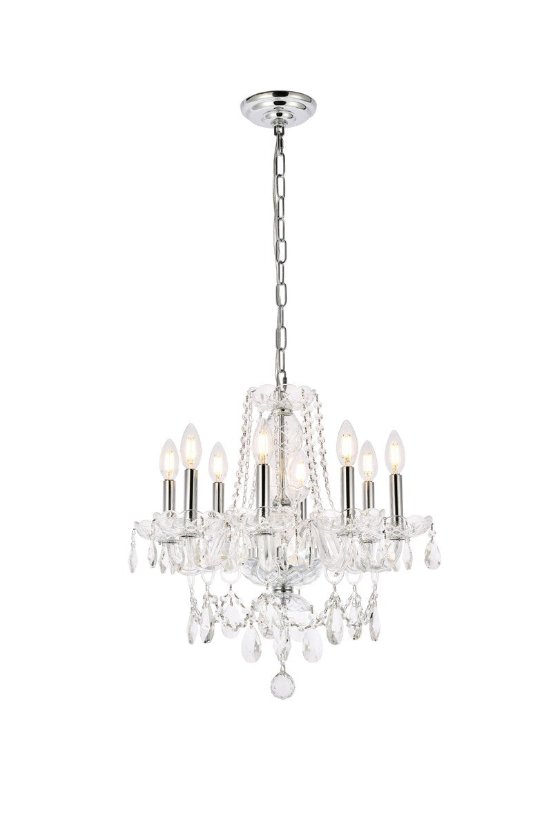 Elegant Lighting - V7838D20C/RC - Eight Light Chandelier - Princeton - Chrome