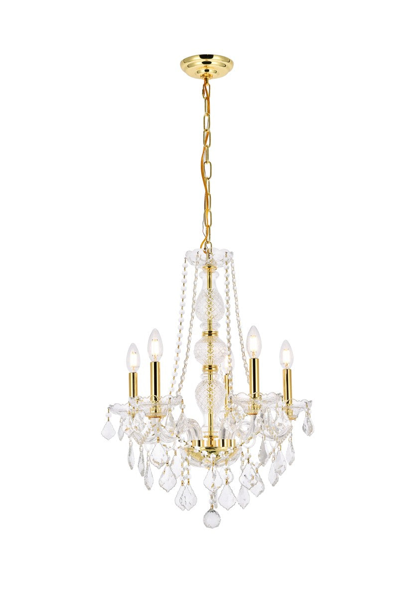 Elegant Lighting - V7855D21G/RC - Five Light Chandelier - Verona - Gold