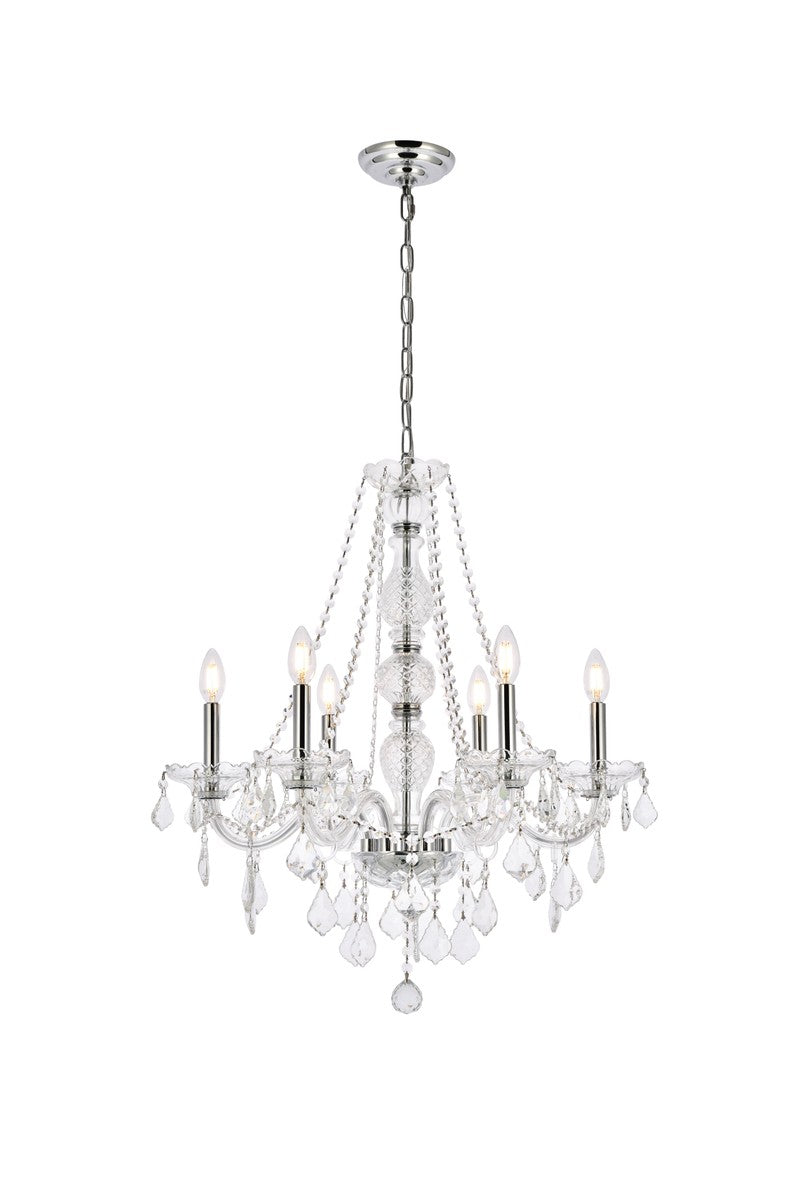 Elegant Lighting - V7856D24C/RC - Six Light Chandelier - Verona - Chrome