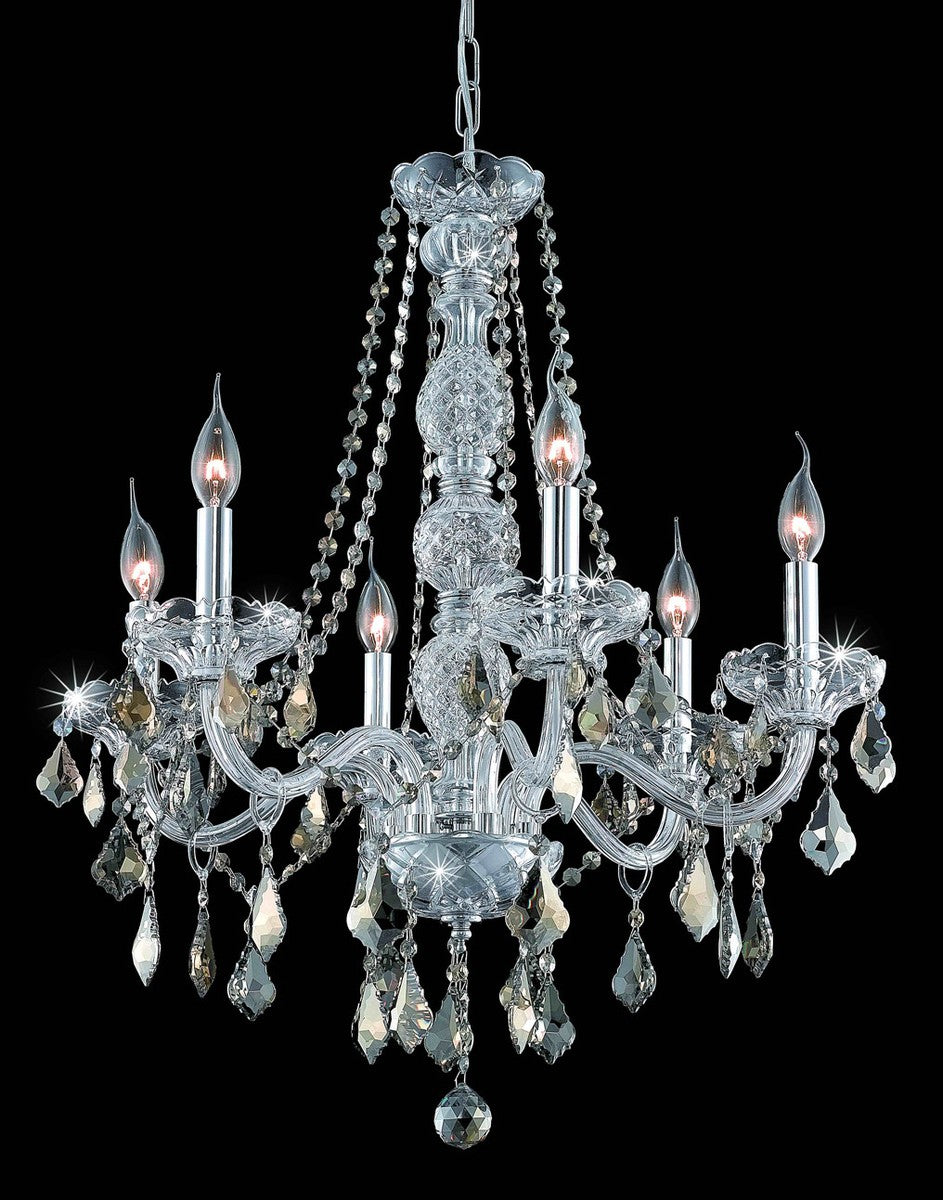 Elegant Lighting - V7856D24C-GT/RC - Six Light Chandelier - Verona - Chrome