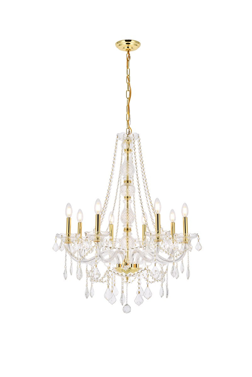 Elegant Lighting - V7858D28G/RC - Eight Light Chandelier - Verona - Gold