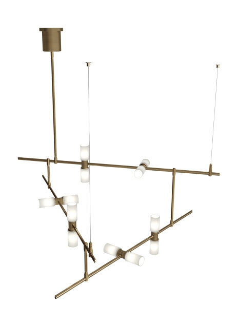 Visual Comfort Modern - 700MDCHCRR - LED Chandelier - ModernRail - Aged Brass