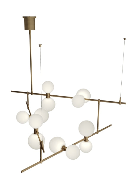 Visual Comfort Modern - 700MDCHGRS - LED Chandelier - ModernRail - Aged Brass