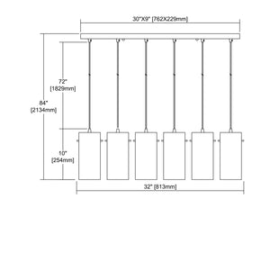 ELK Home - 10447/6RC - Six Light Pendant - Capri - Satin Nickel