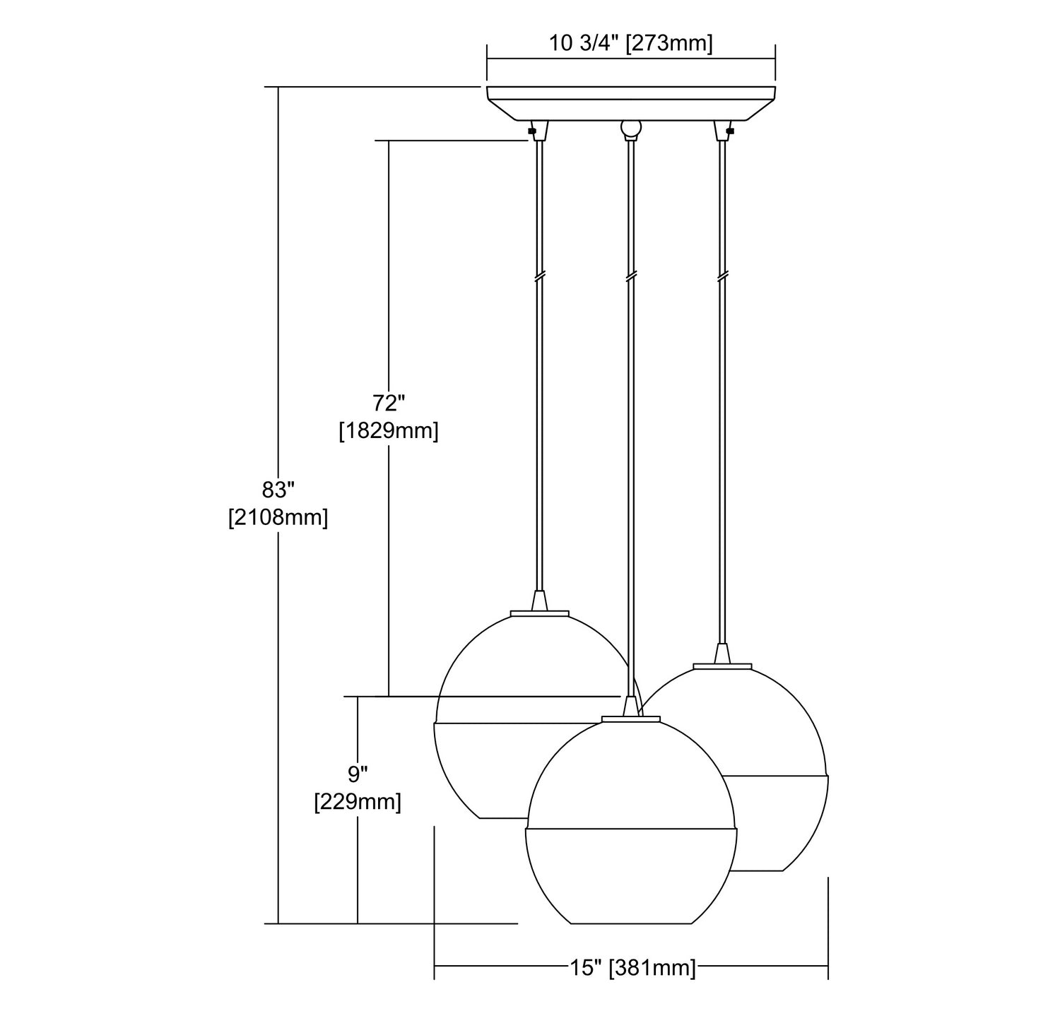 ELK Home - 10492/3 - Three Light Pendant - Revelo - Polished Chrome