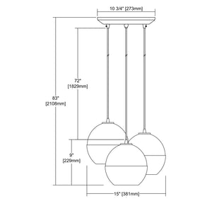 ELK Home - 10492/3 - Three Light Pendant - Revelo - Polished Chrome