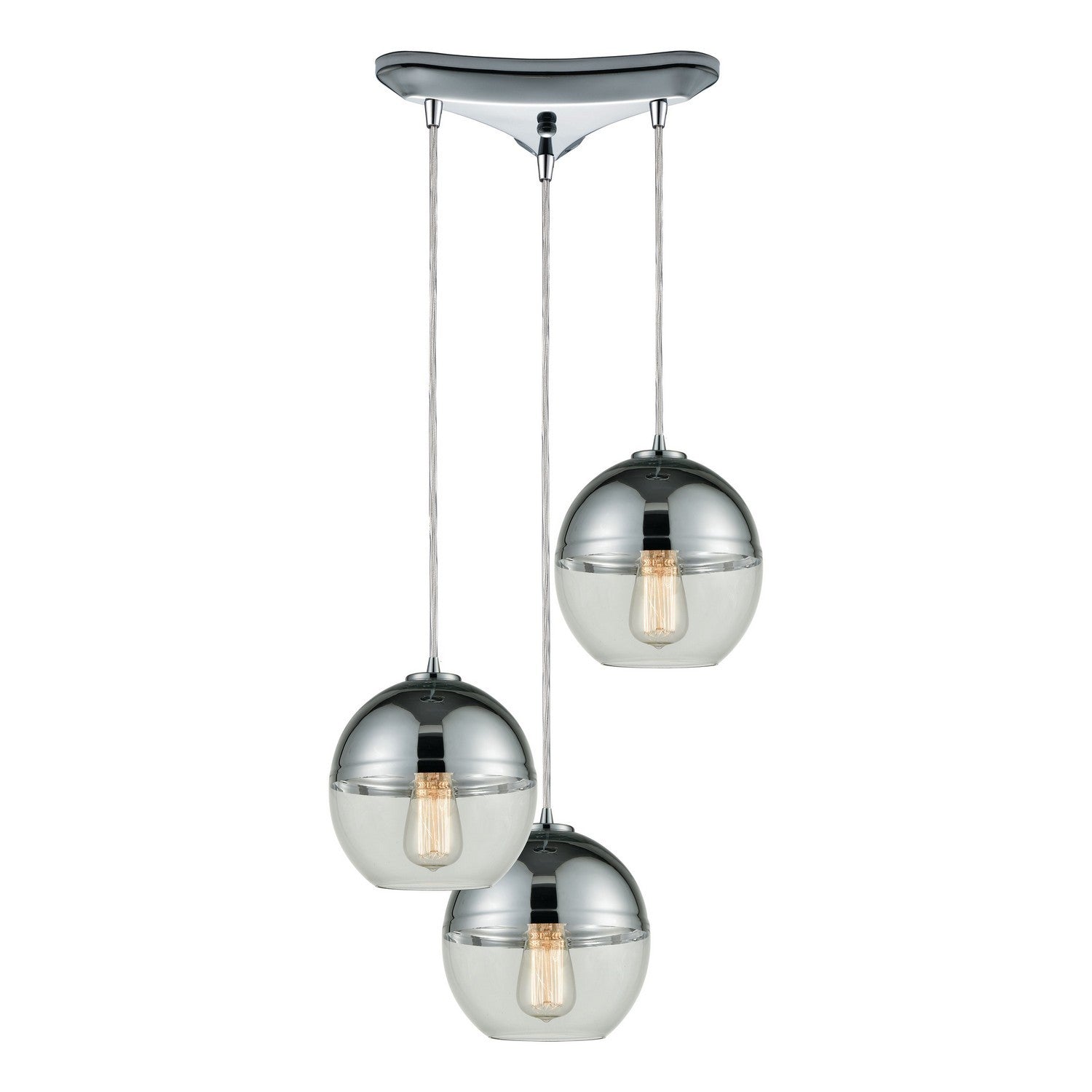 ELK Home - 10492/3 - Three Light Pendant - Revelo - Polished Chrome