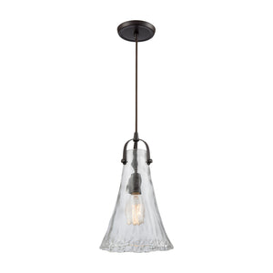 ELK Home - 10555/1 - One Light Mini Pendant - Hand Formed Glass - Oil Rubbed Bronze