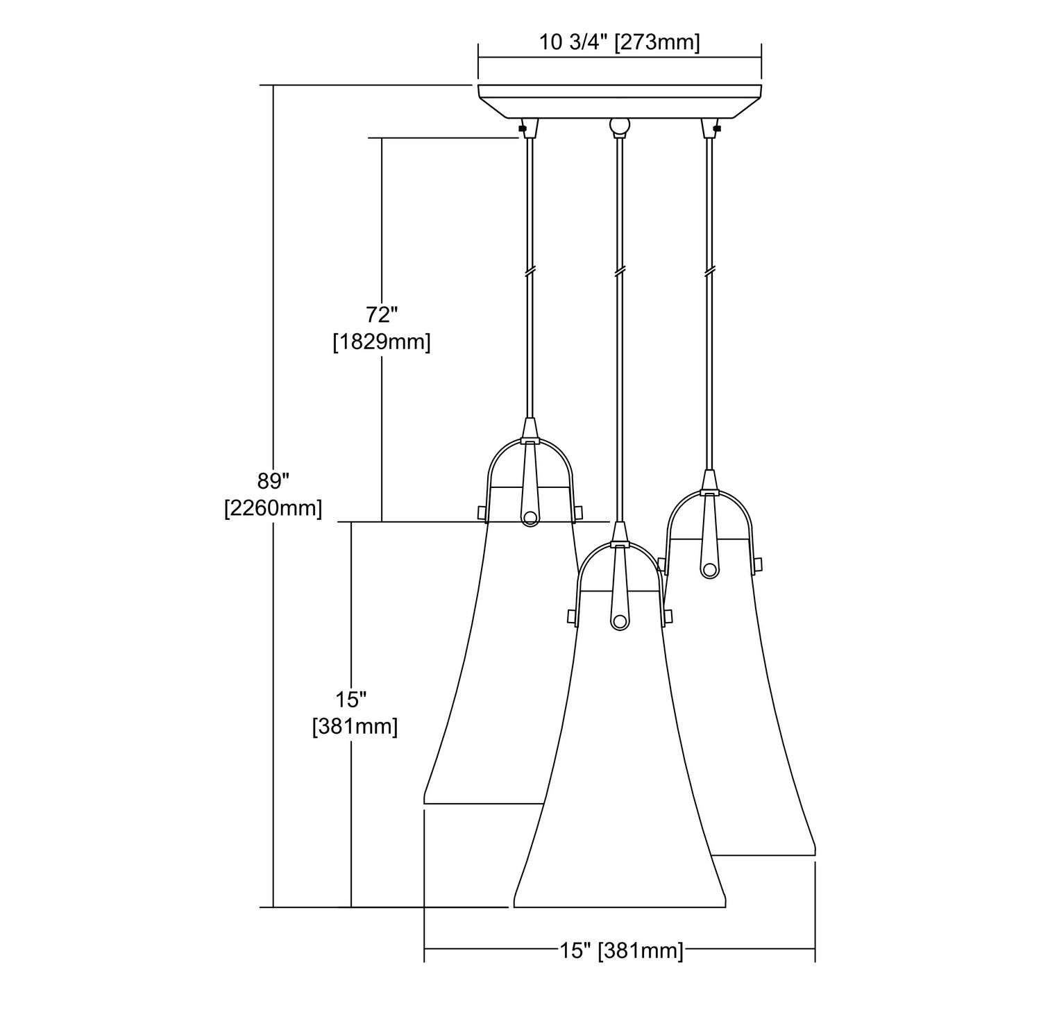 ELK Home - 10555/3 - Three Light Pendant - Hand Formed Glass - Oil Rubbed Bronze