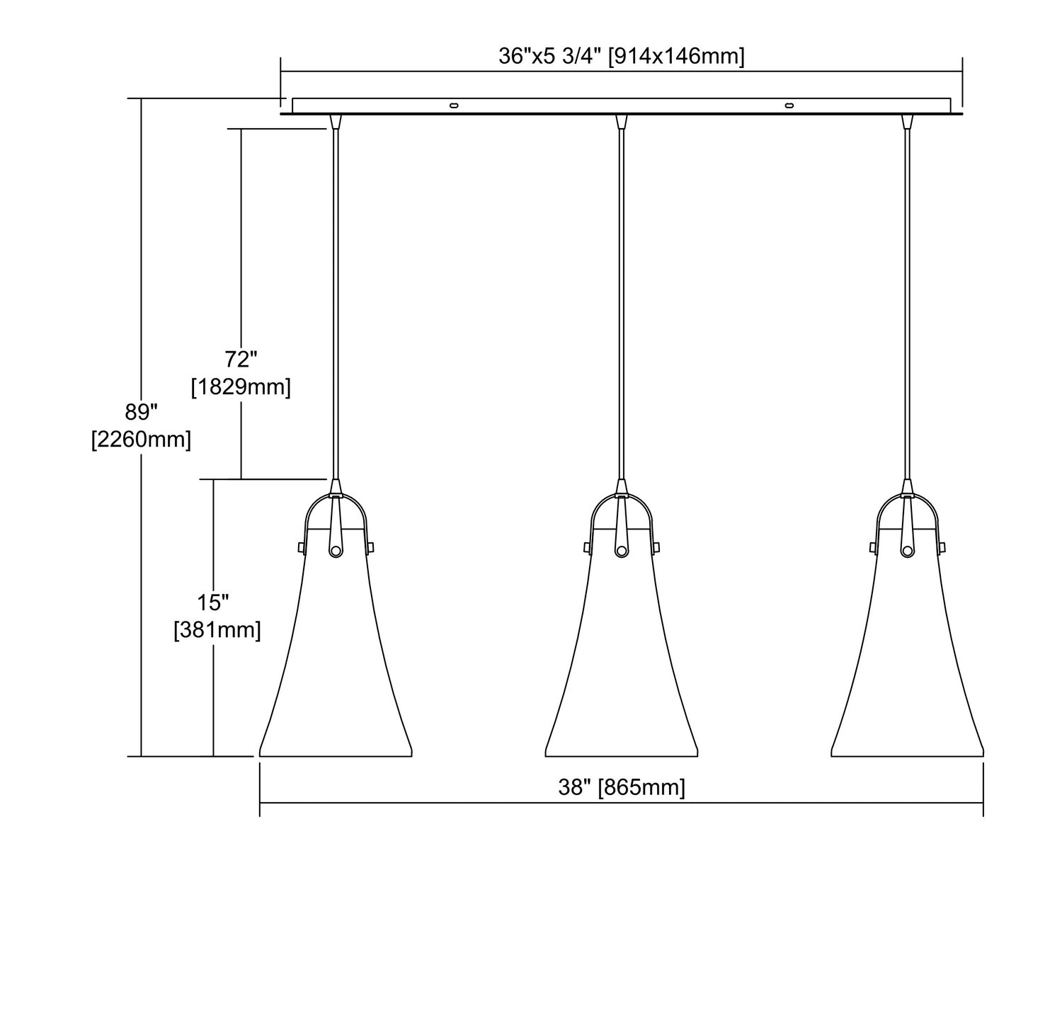 ELK Home - 10555/3LP - Three Light Pendant - Hand Formed Glass - Oil Rubbed Bronze