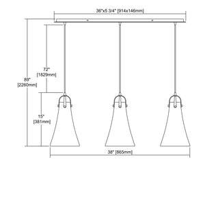 ELK Home - 10555/3LP - Three Light Pendant - Hand Formed Glass - Oil Rubbed Bronze