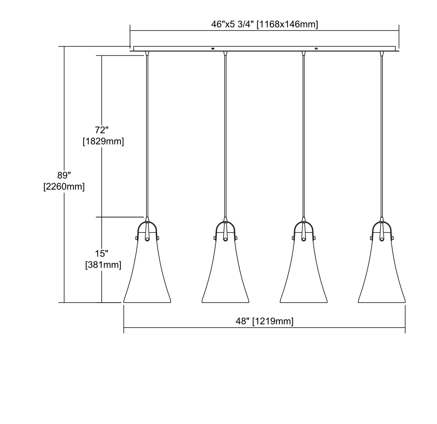 ELK Home - 10555/4LP - Four Light Pendant - Hand Formed Glass - Oil Rubbed Bronze