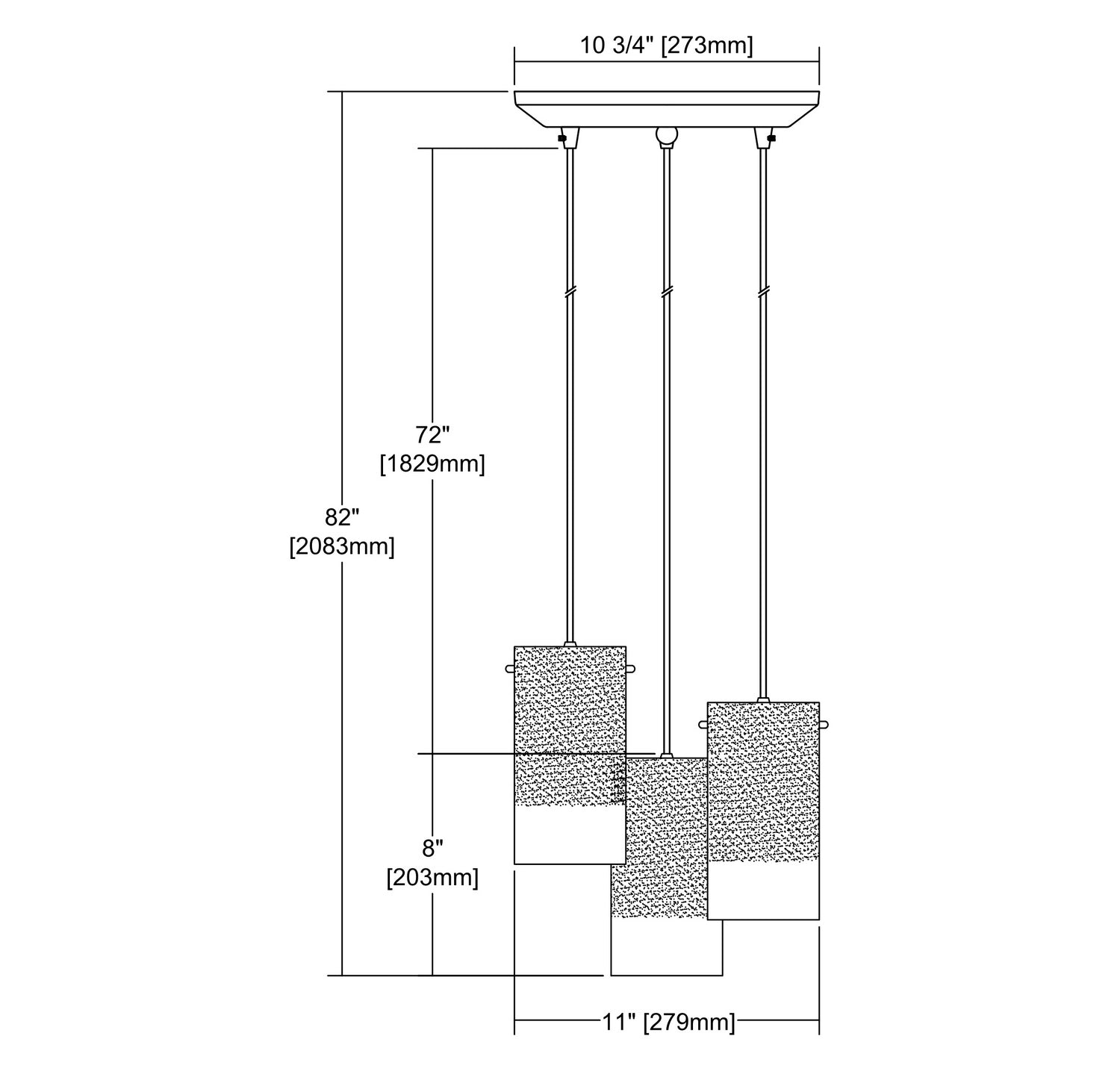 ELK Home - 10570/3 - Three Light Pendant - Tallula - Polished Chrome