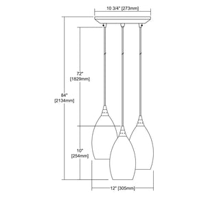 ELK Home - 10630/3 - Three Light Pendant - Collanino - Satin Nickel