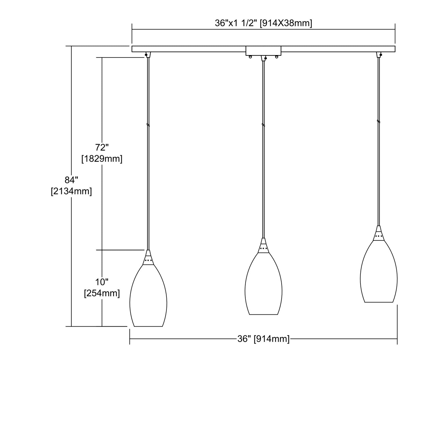 ELK Home - 10630/3L - Three Light Pendant - Collanino - Satin Nickel