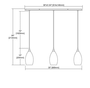 ELK Home - 10630/3LP - Three Light Pendant - Collanino - Satin Nickel