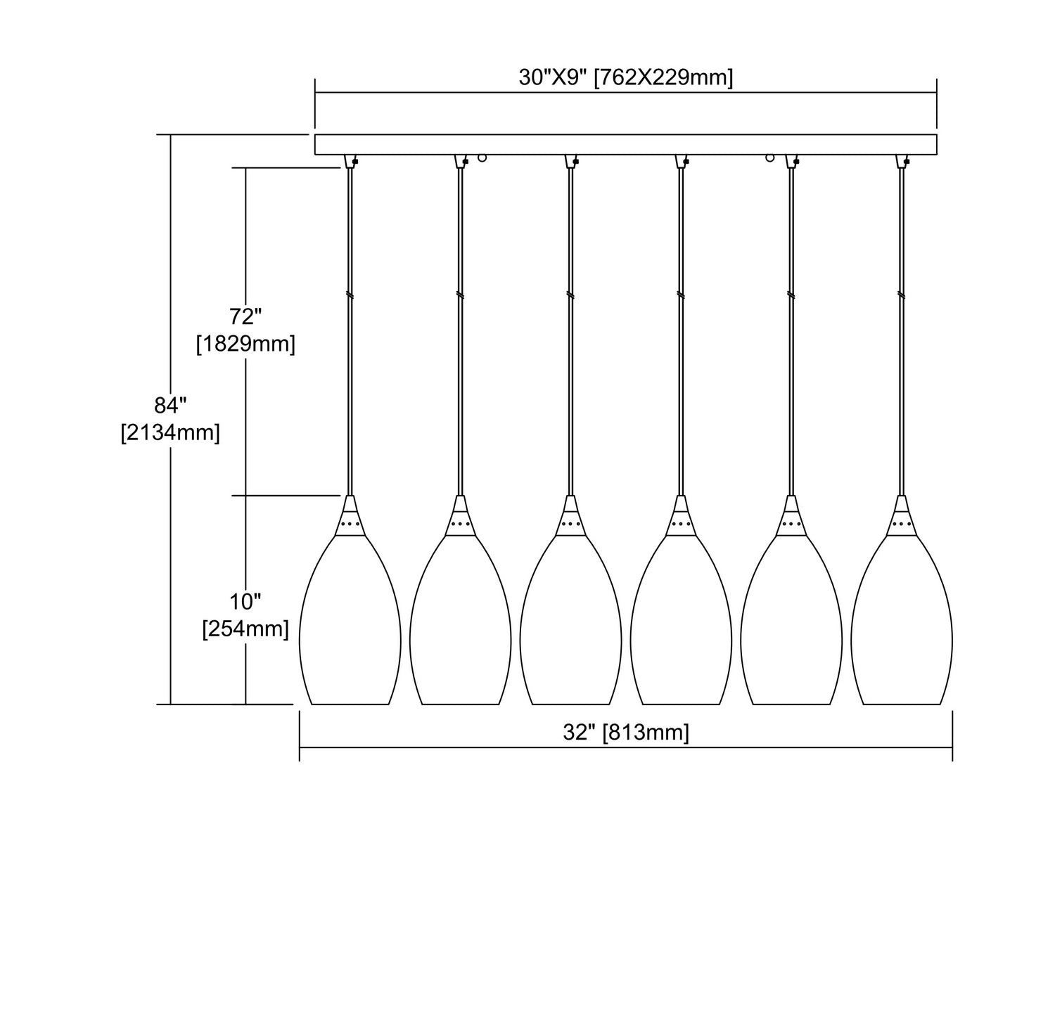 ELK Home - 10630/6RC - Six Light Pendant - Collanino - Satin Nickel