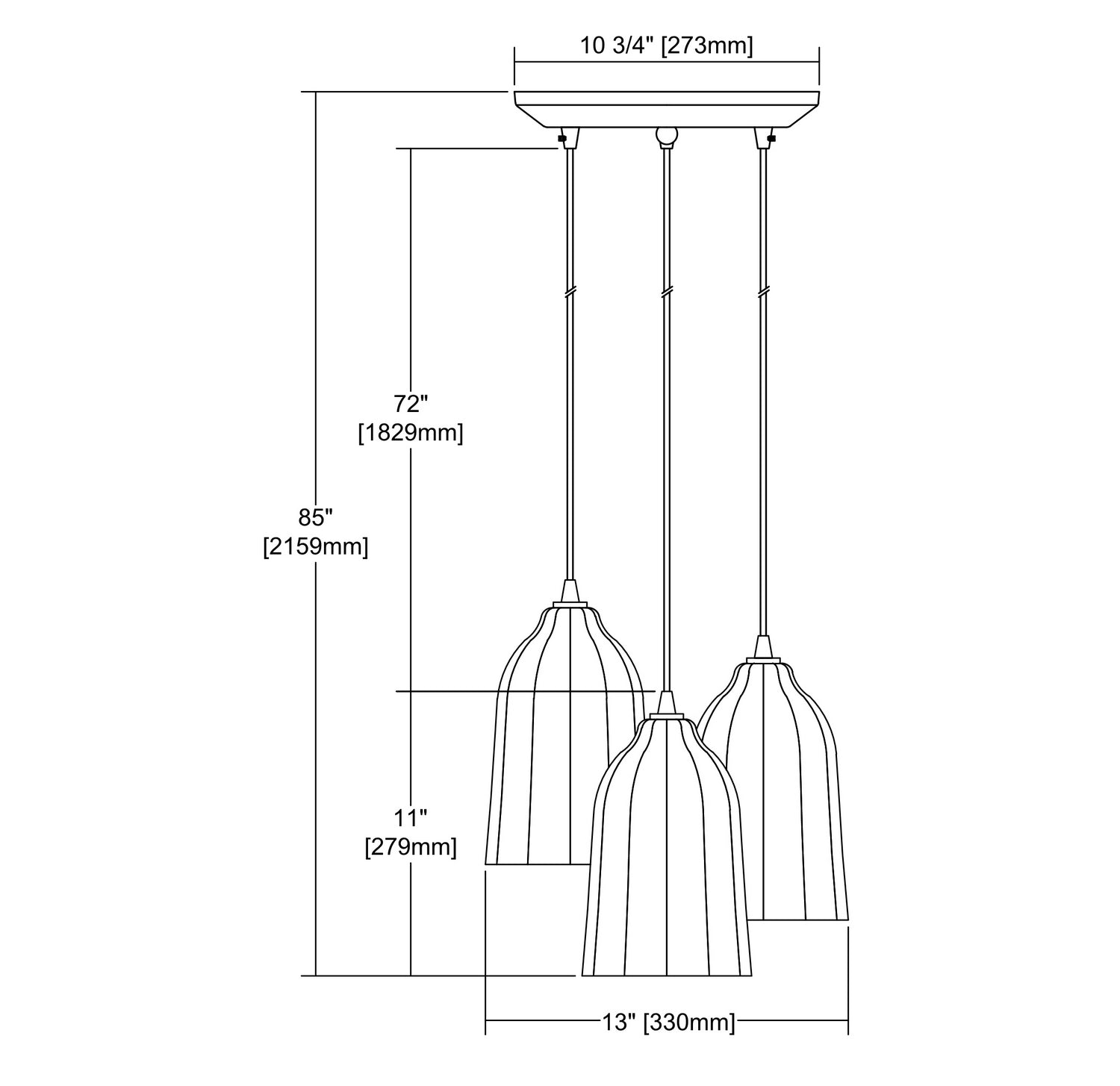 ELK Home - 10671/3 - Three Light Pendant - Hand Formed Glass - Oil Rubbed Bronze