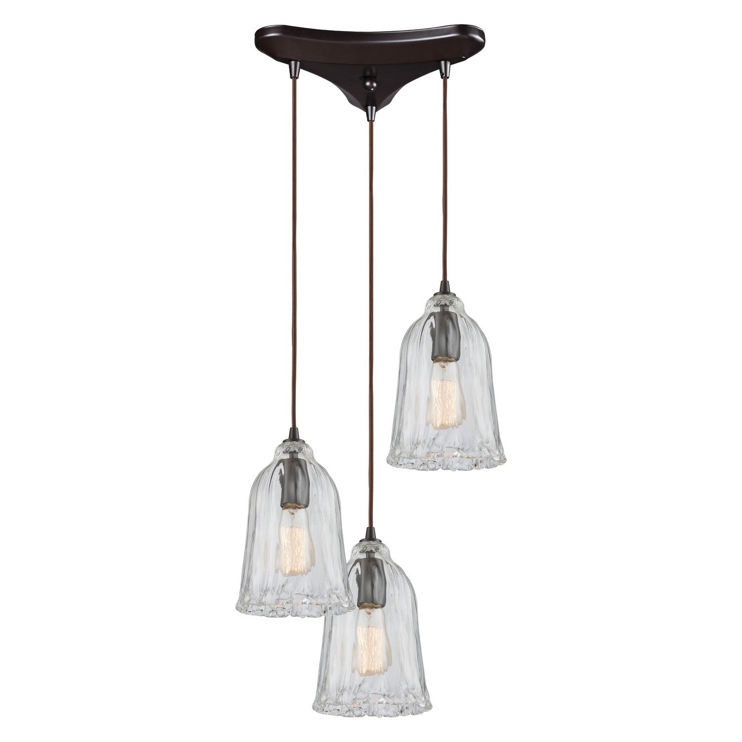 ELK Home - 10671/3 - Three Light Pendant - Hand Formed Glass - Oil Rubbed Bronze