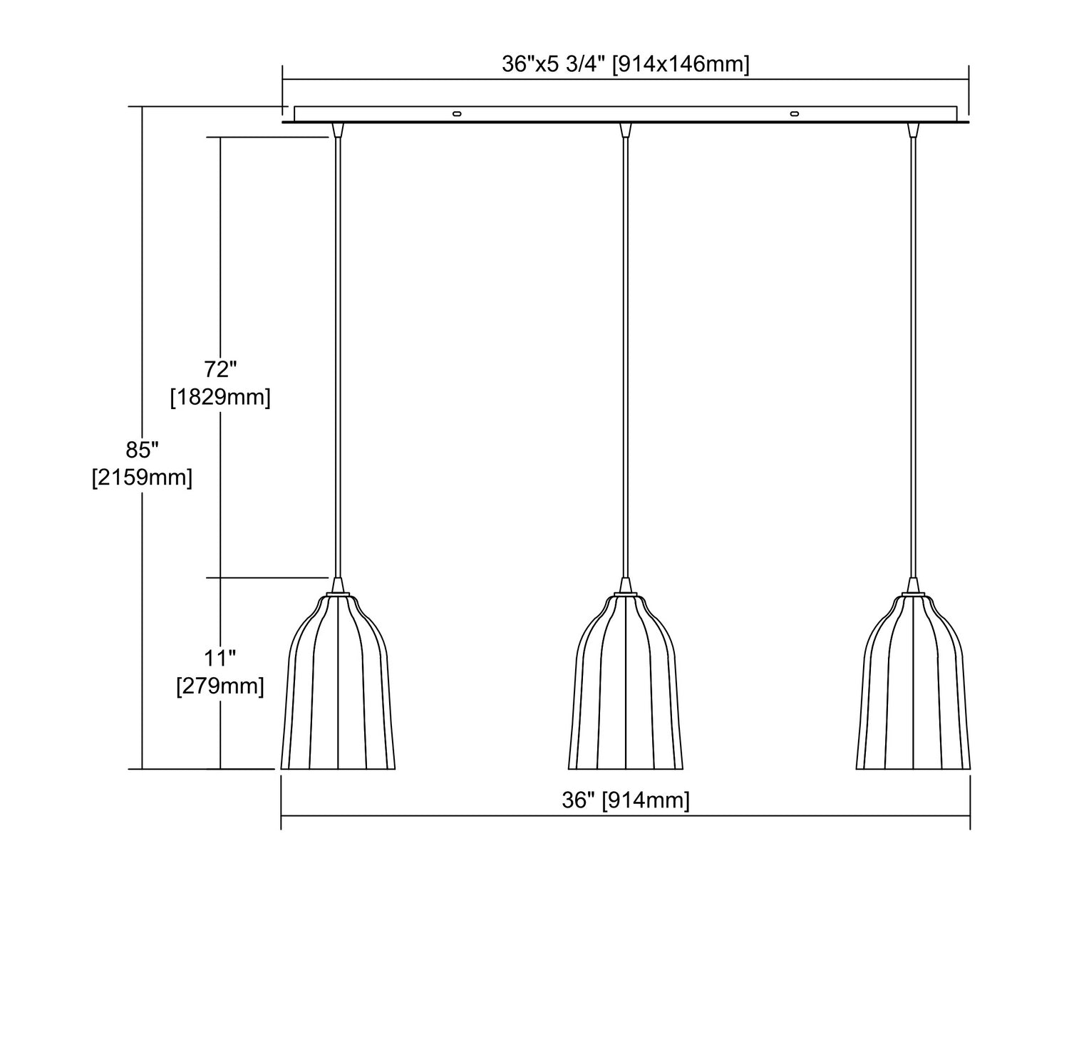 ELK Home - 10671/3LP - Three Light Pendant - Hand Formed Glass - Oil Rubbed Bronze