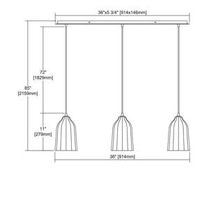 ELK Home - 10671/3LP - Three Light Pendant - Hand Formed Glass - Oil Rubbed Bronze