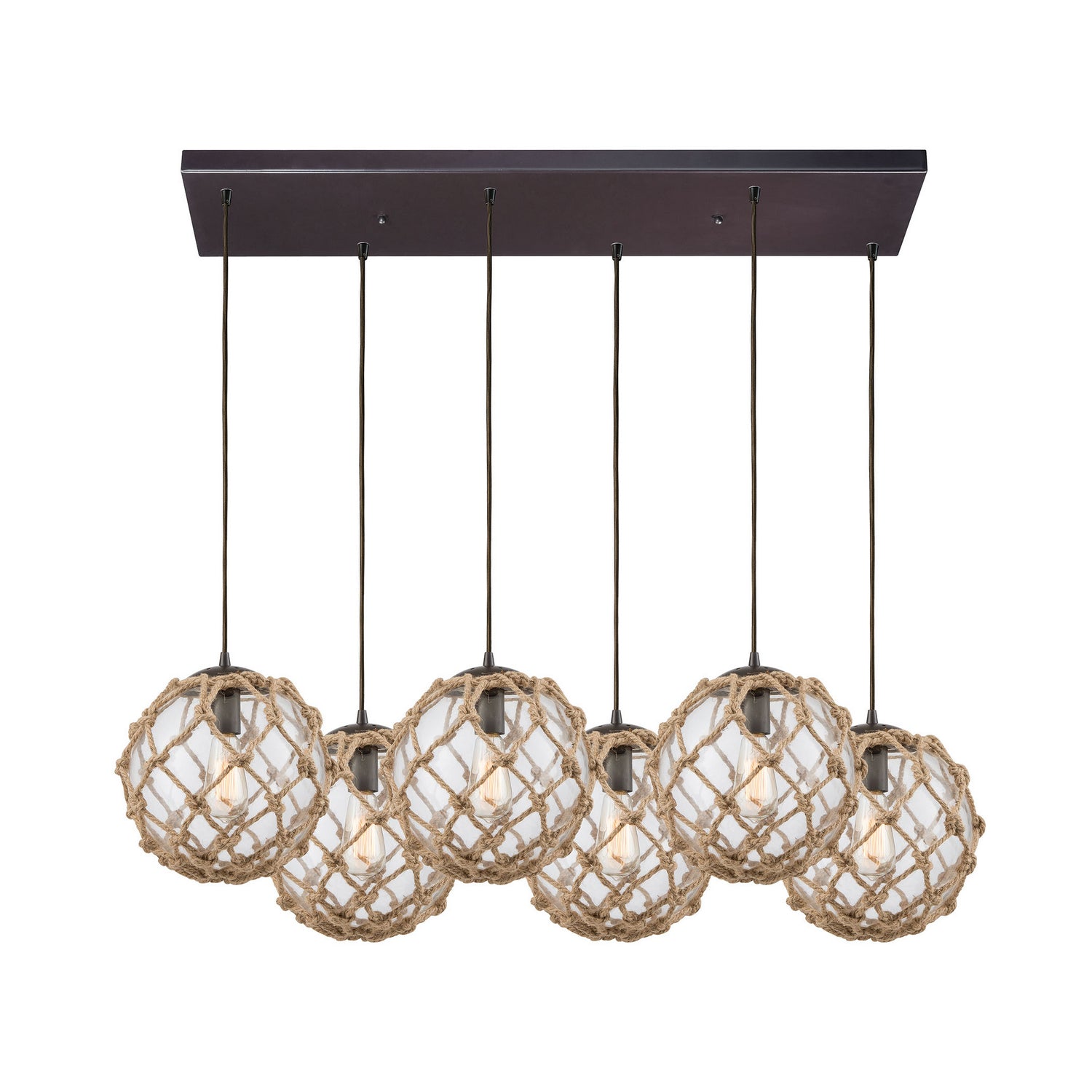 ELK Home - 10715/6RC - Six Light Pendant - Coastal Inlet - Oil Rubbed Bronze