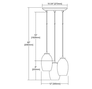 ELK Home - 10930/3 - Three Light Pendant - Villiska - Satin Nickel