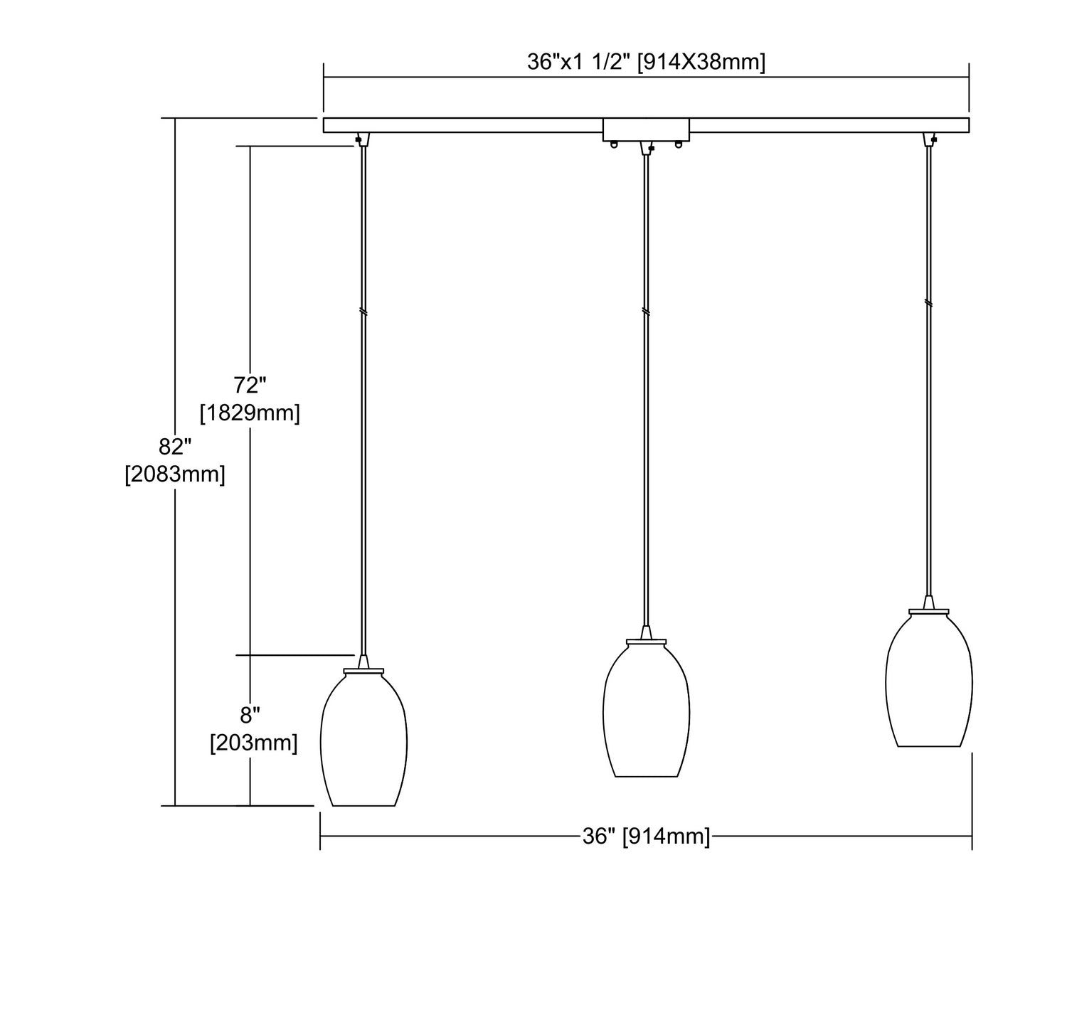 ELK Home - 10930/3L - Three Light Pendant - Villiska - Satin Nickel