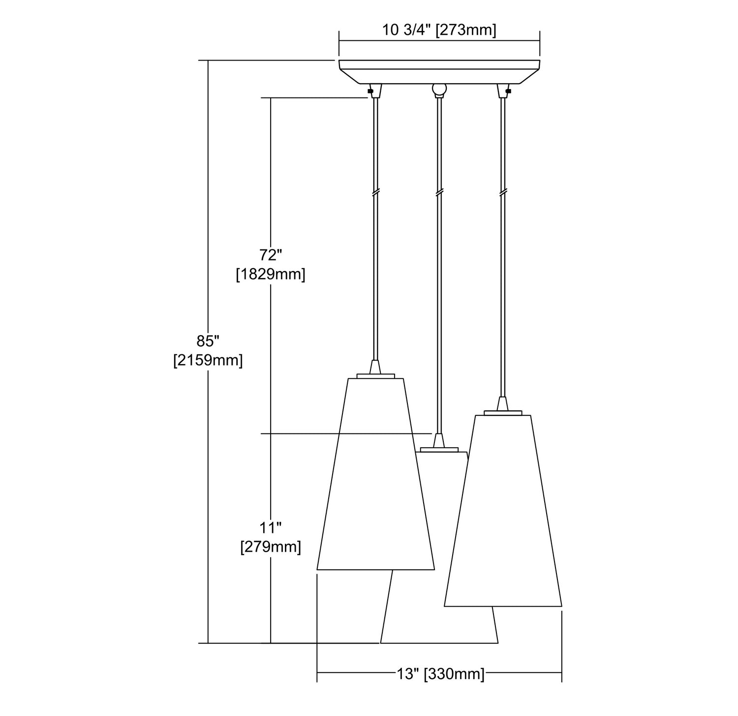 ELK Home - 10940/3 - Three Light Pendant - Connor - Satin Nickel