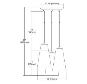 ELK Home - 10940/3 - Three Light Pendant - Connor - Satin Nickel