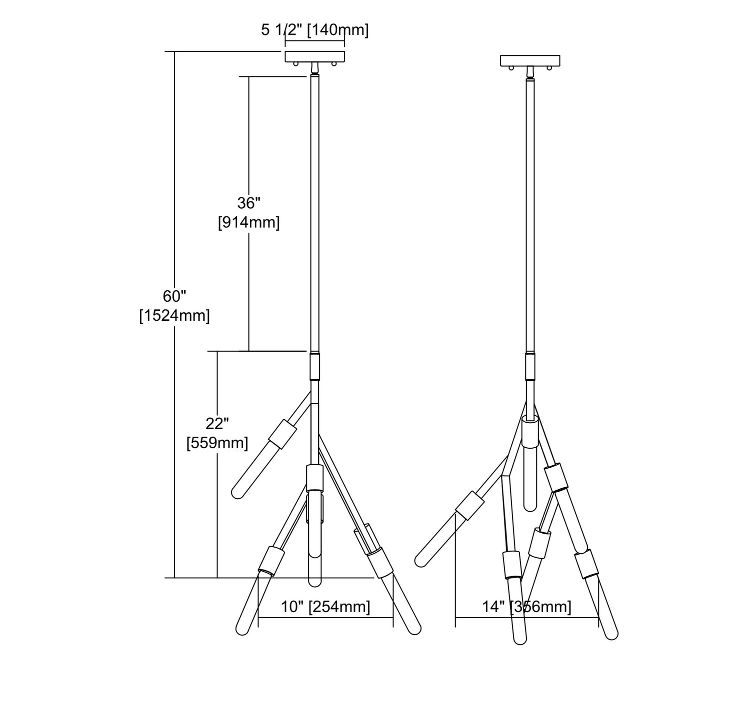 ELK Home - 11849/6 - Six Light Chandelier - Free Form - Dark Graphite