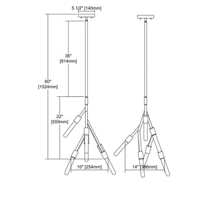 ELK Home - 11849/6 - Six Light Chandelier - Free Form - Dark Graphite