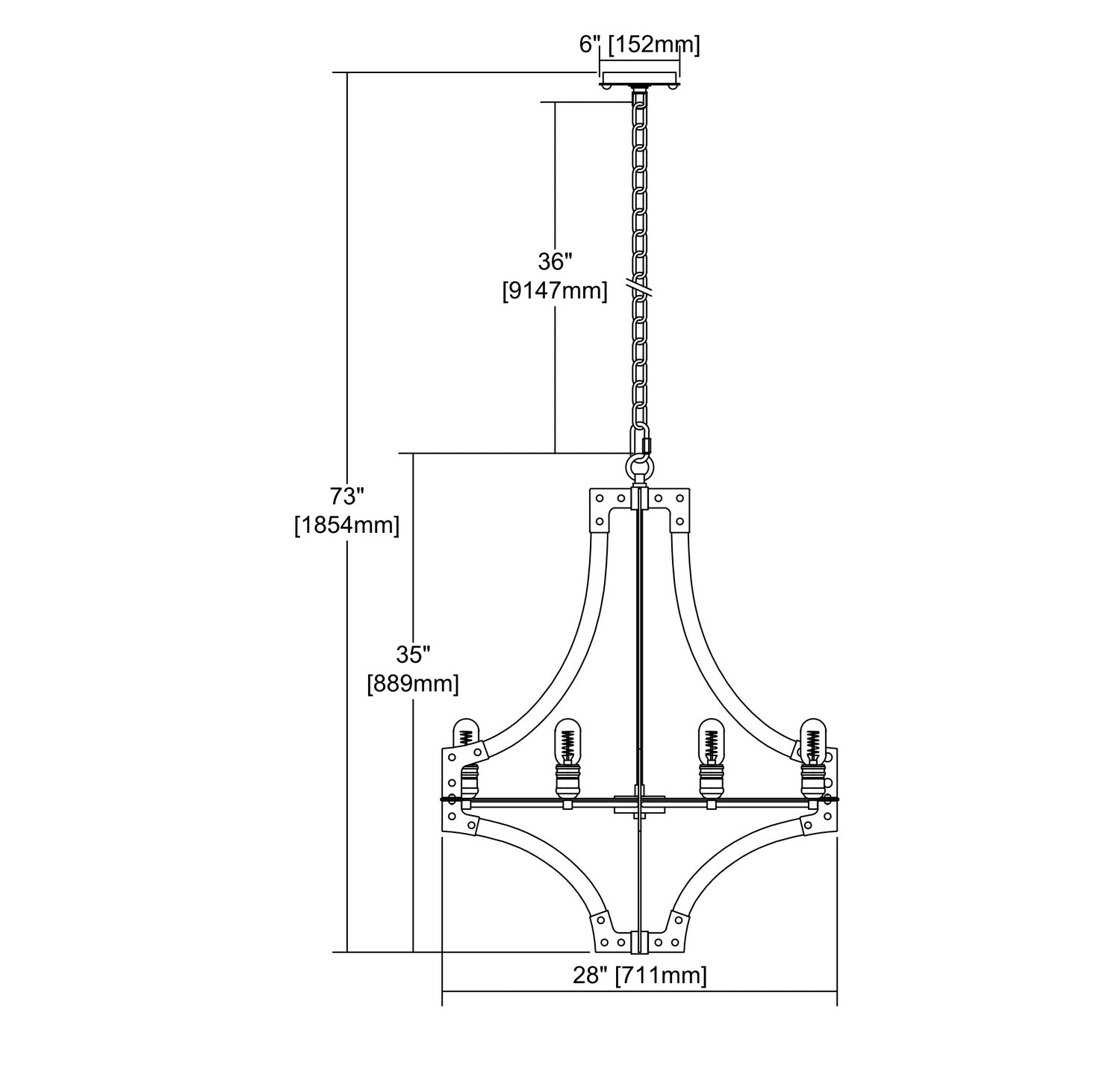 ELK Home - 15236/8 - Eight Light Chandelier - Riveted Plate - Silverdust Iron