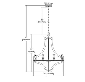 ELK Home - 15236/8 - Eight Light Chandelier - Riveted Plate - Silverdust Iron