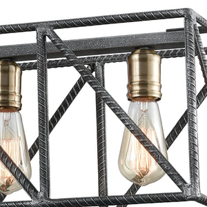 ELK Home - 15254/6 - Six Light Linear Chandelier - Crossbar - Silverdust Iron