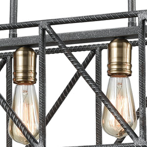 ELK Home - 15254/6 - Six Light Linear Chandelier - Crossbar - Silverdust Iron