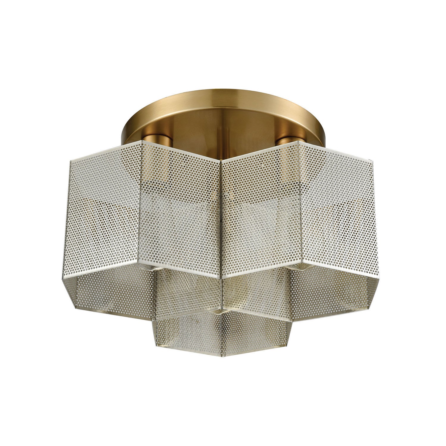 ELK Home - 21111/3 - Three Light Semi Flush Mount - Compartir - Satin Brass