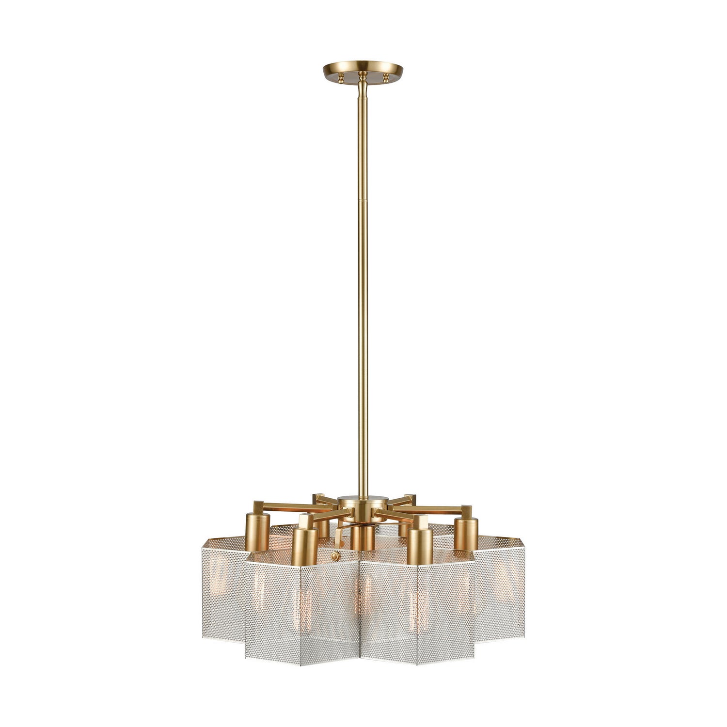 ELK Home - 21113/7 - Seven Light Chandelier - Compartir - Satin Brass